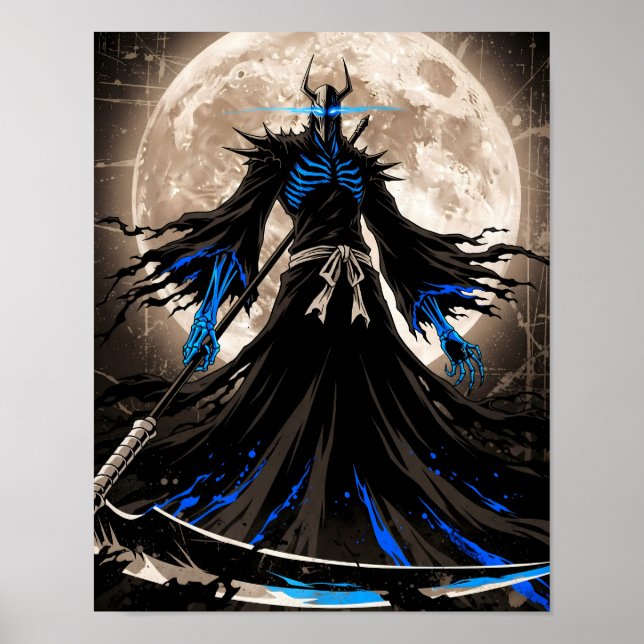 Affiche Shinigami Sumi-e Grunge Art (Devant)