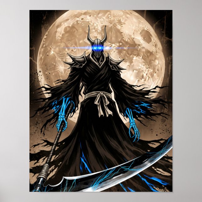 Affiche Shinigami Sumi-e Grunge Art (Devant)