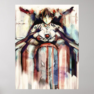 Affiche Shinji Evangelion Anime Tra peinture numérique