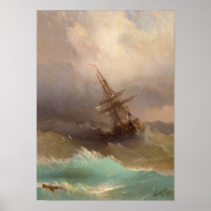 Affiche Ship in the Stormy Sea