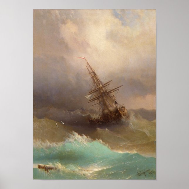 Affiche Ship in the Stormy Sea (Devant)