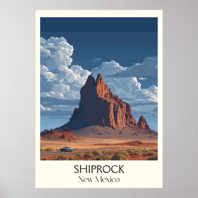 Affiche Shiprock New Mexico Desert Monolith (Devant)