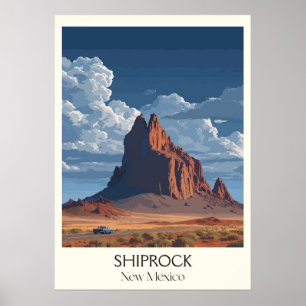 Affiche Shiprock Nouveau-Mexique Monolithe du désert