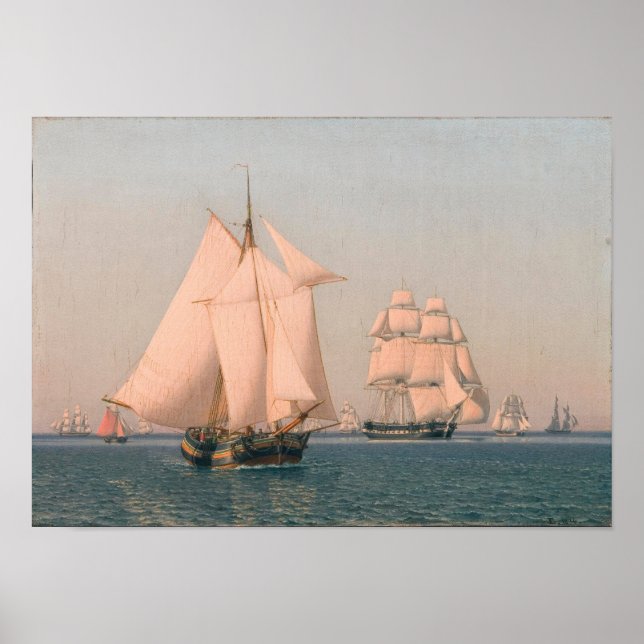 Affiche Ships under sail in a mild breeze (Devant)