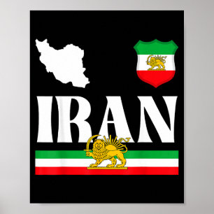 Affiche Shir o khorshid iran, lion et soleil, perse