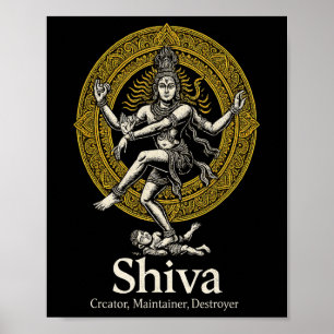 Affiche Shiva Créateur Préservateur Destructeur Nataraja H