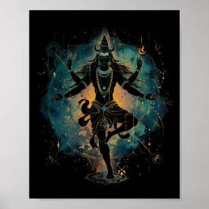 Affiche Shiva Dieu hindou spirituel Danse Tandava Yoga Méd