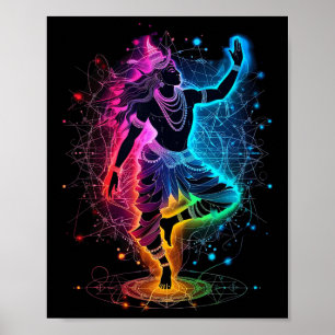 Affiche Shiva Dieu hindou spirituel Danse Tandava Yoga Méd