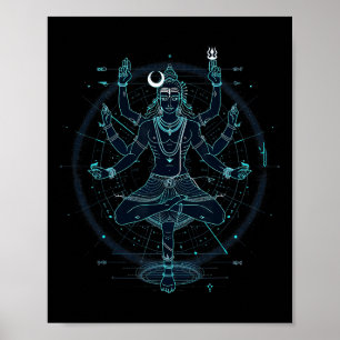 Affiche Shiva Dieu hindou spirituel Danse Tandava Yoga Méd