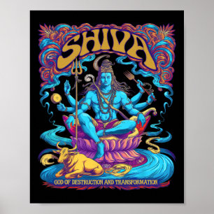 Affiche Shiva Print Dieu Hindou Hauts Spirituels pour Homm
