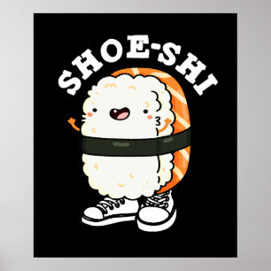 Affiche Shoe-shi Funny Sushi Pun Dark BG