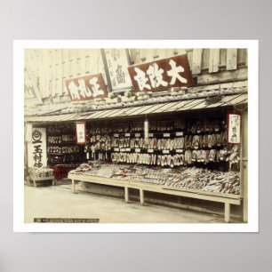 Affiche Shop à Kyoto, c.1890 (hand-coloured photo)