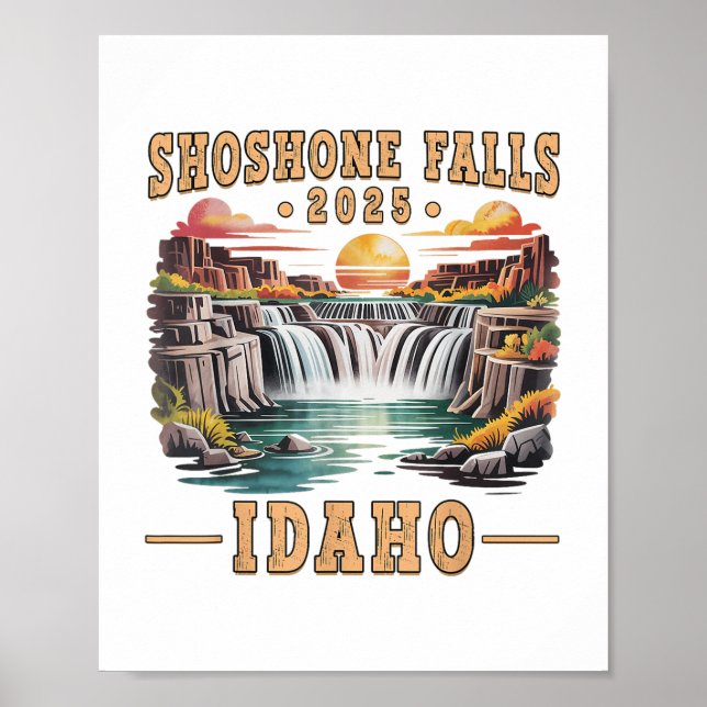 Affiche Shoshone Falls 2025 Idaho Road Trip Vacation Adven (Devant)