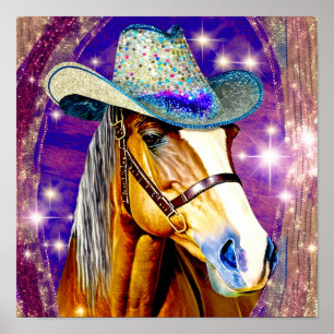Affiche Shotime - Cheval portant un Cowboy Casquette Art I