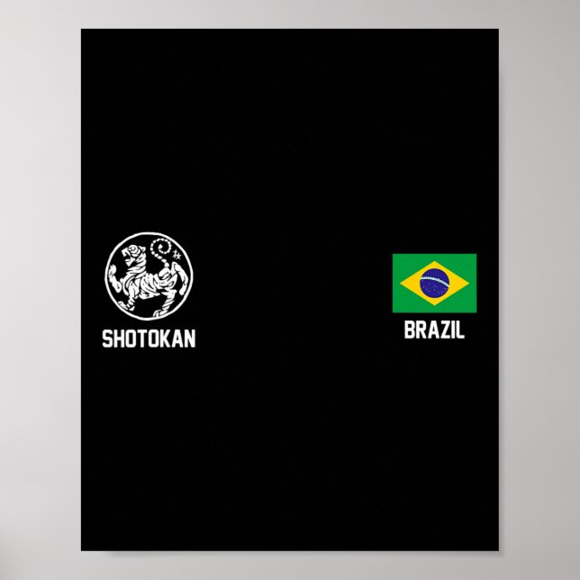Affiche Shotokan Brésil Karate Drapeau Brésilien Dojo Tige (Devant)