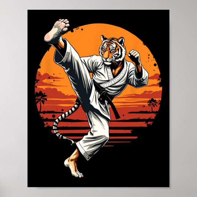 Affiche Shotokan Karate Fighter Martial Arts Tiger Funny K (Devant)