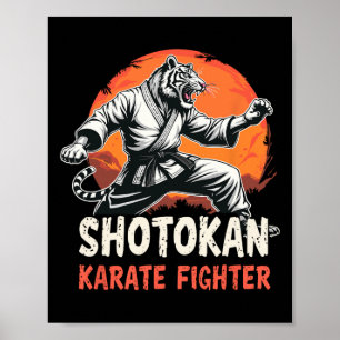 Affiche Shotokan Karate Fighter Martial Arts Tiger Funny K