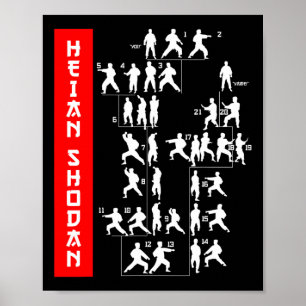 Affiche Shotokan Karate Heian Shodan Martial Arts Dojo Tra