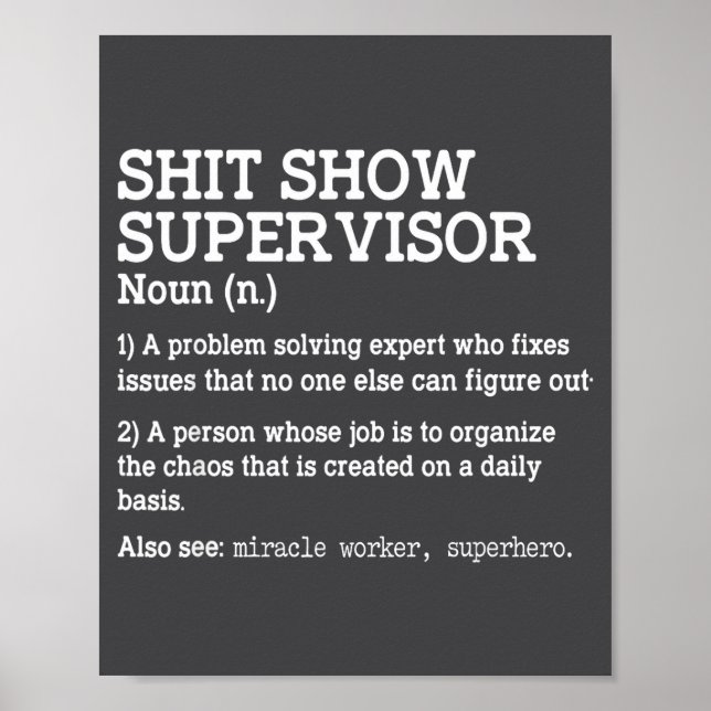 Affiche Show Supervisor A Problem Solving Expert Who Fixes (Devant)