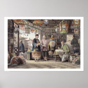 Affiche Showroom of a Lantern Merchant in Pékin, from 'ch