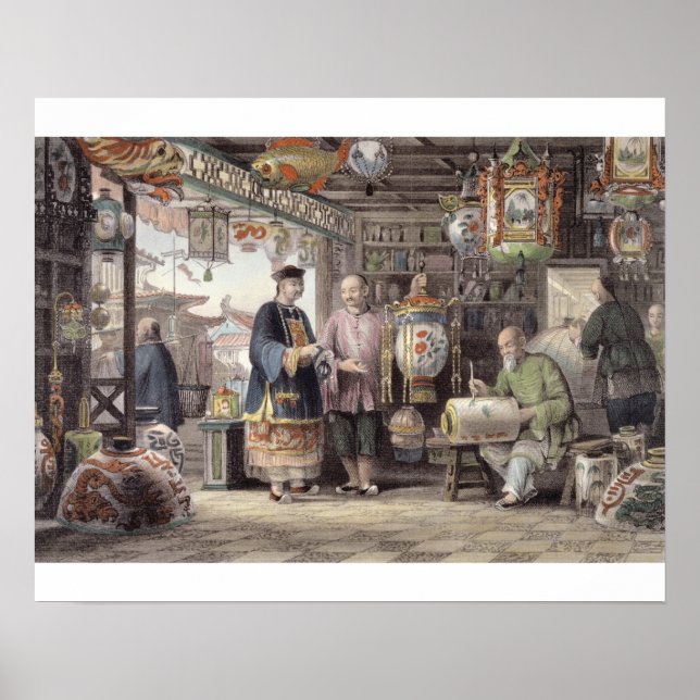 Affiche Showroom of a Lantern Merchant in Pékin, from 'ch (Devant)