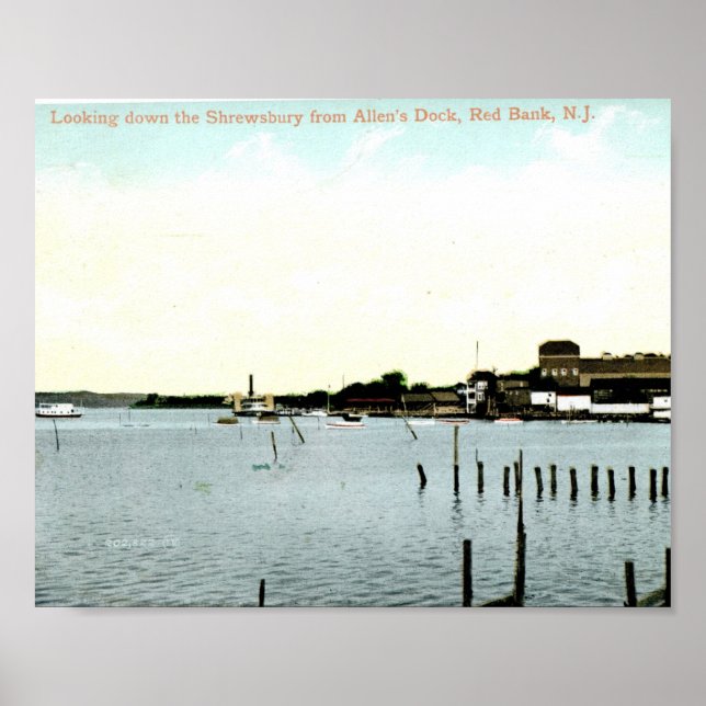 Affiche Shrewsbury River, Red Bank NJ, Vintage (Devant)