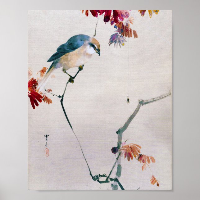 Affiche Shrike et Spider à tête molle, Watanabe Seitei (Devant)