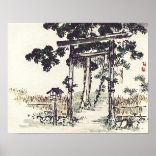 Affiche Shrine gate by Kōno Bairei