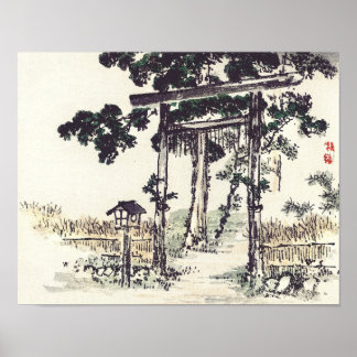 Affiche Shrine gate by Kōno Bairei