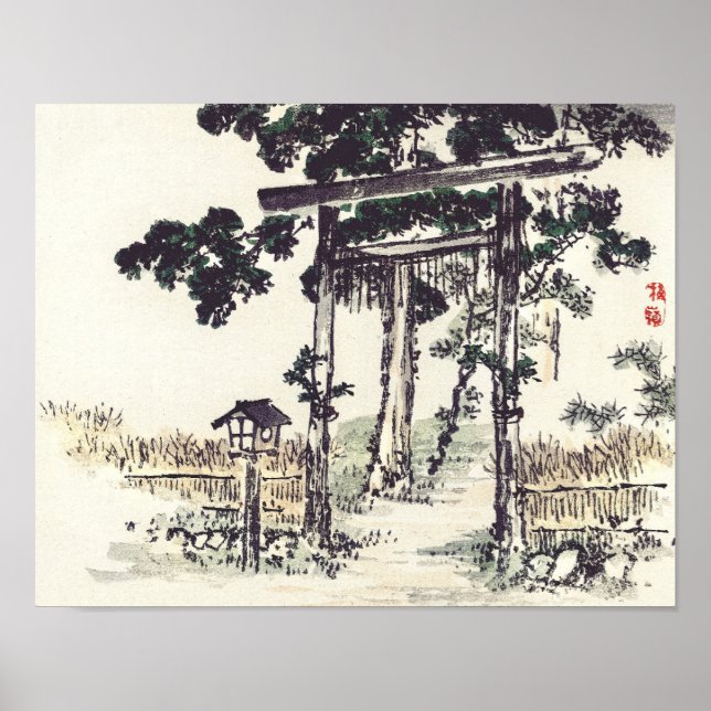 Affiche Shrine gate by Kōno Bairei (Devant)