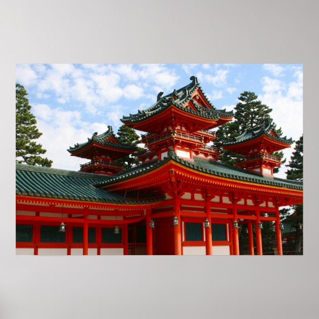 Affiche shrine rouge japonaise (Devant)