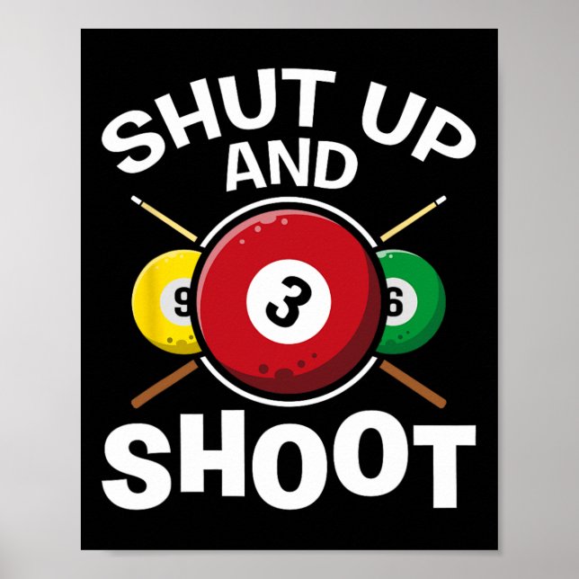 Affiche Shut And Shoot Pool Joueurs Snooker Jeu Billard (Devant)