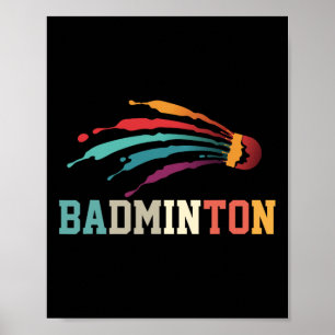 Affiche Shutter Badminton Player Sports Racket Coach Team