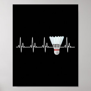 Affiche Shutter Heartbeat Drôle Joueur Badminton