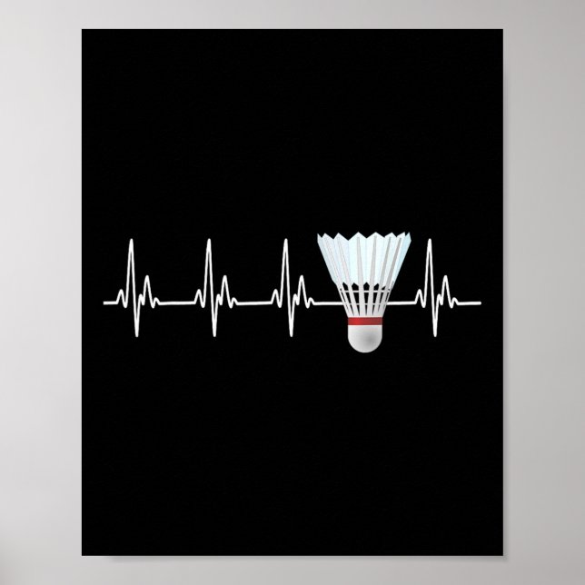 Affiche Shutter Heartbeat Drôle Joueur Badminton (Devant)