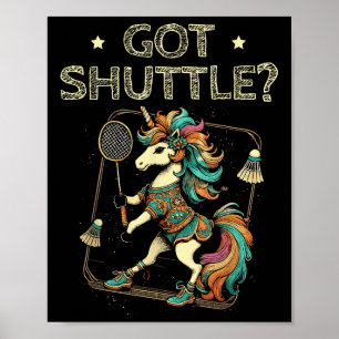 Affiche Shuttle Badminton Player Shuttle Racket