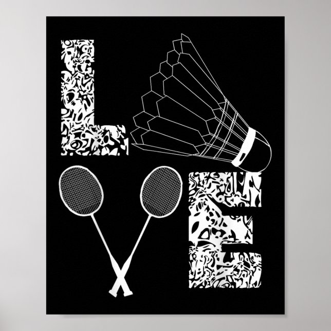 Affiche Shuttle Love Badminton Lover Racquet Smashs (Devant)