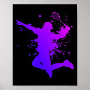 Affiche Shuttle Mens Squash Badminton Joueur Badminton Bad
