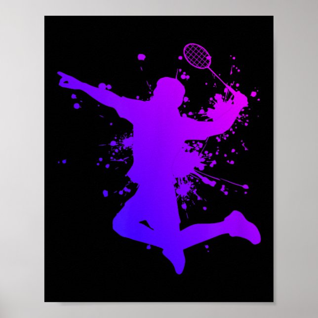 Affiche Shuttle Mens Squash Badminton Joueur Badminton Bad (Devant)