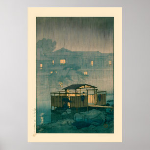 Affiche Shuzenji en pluie par Kawase Hasui