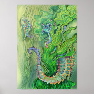 Affiche Shy Seahorse Mermaid