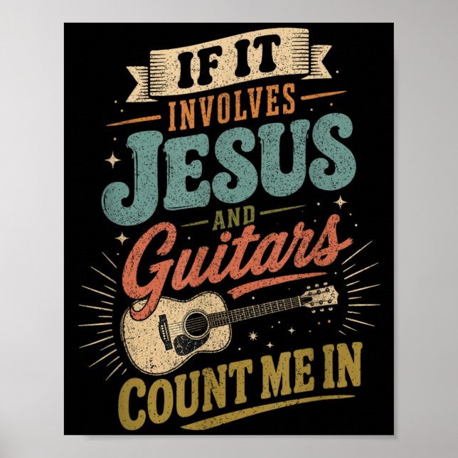 Affiche Si cela implique Jésus et guitares guitariste (Devant)