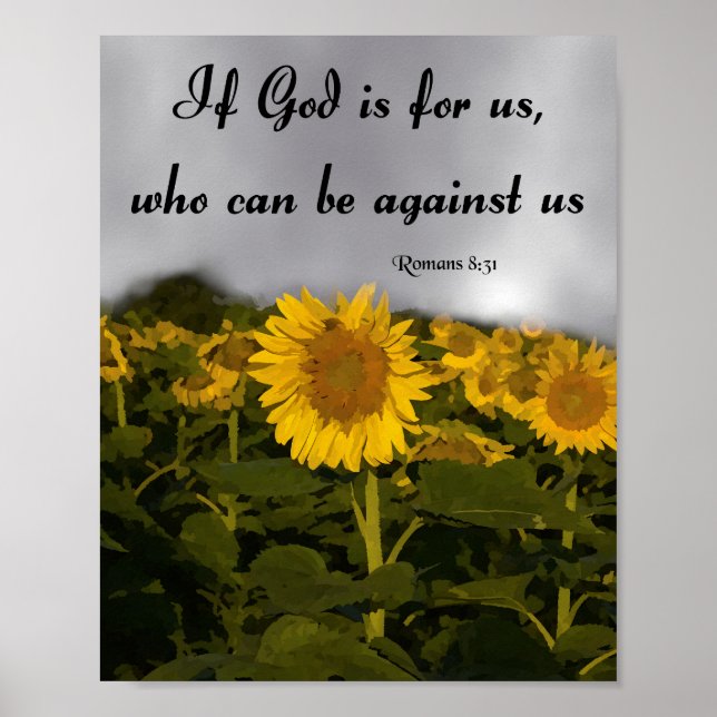 Affiche Si Dieu est pour nous, verset biblique (Devant)