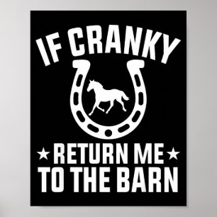 Affiche Si grincheux retourne à la grange cheval drôle fer