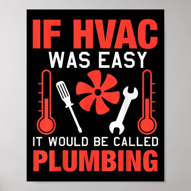 Affiche Si Hvac Était Facile Drôle Technicien Conception D (Devant)