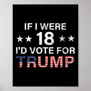 Affiche Si j'avais 18 ans je voterais Trump 2024