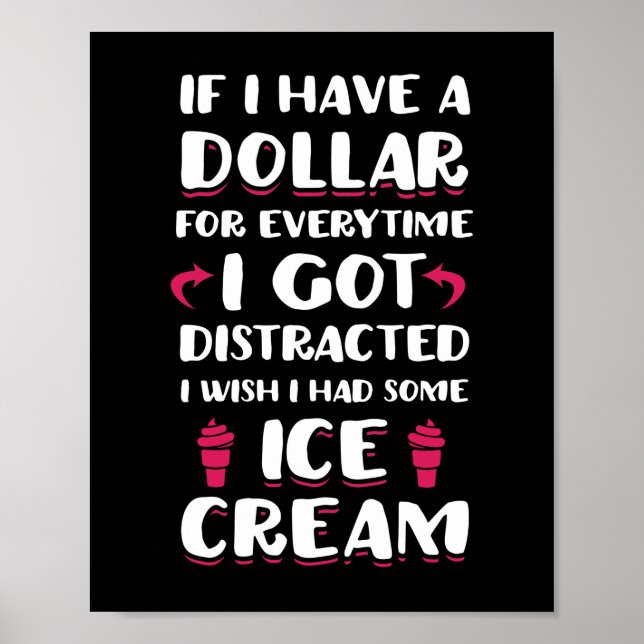 Affiche Si j'avais un dollar chaque fois que je suis distr (Devant)
