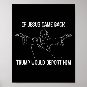 Affiche Si Jésus venait vérifier Trump le déporterait Cita