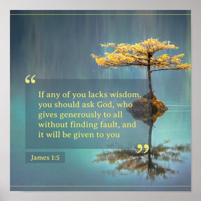 Affiche Si L'Un D'Entre Vous Manque De Sagesse, Vous Devri (Devant)