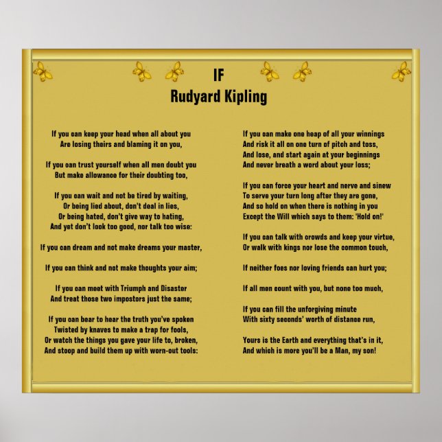 Affiche Si par Rudyard Kipling (Devant)